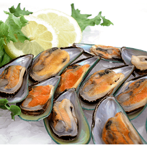 cooked green shell mussels